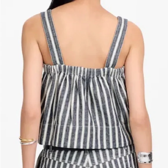 Madewell Squareneck Top in Linen Blend
Stripe - Picture 3 of 9